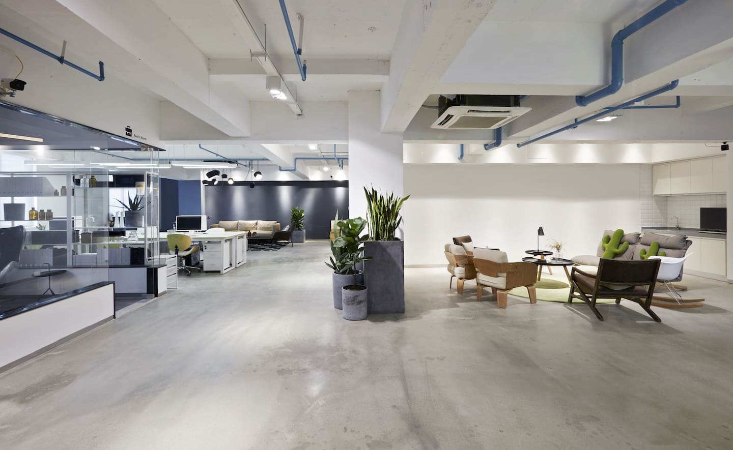 Refurbished building main office space