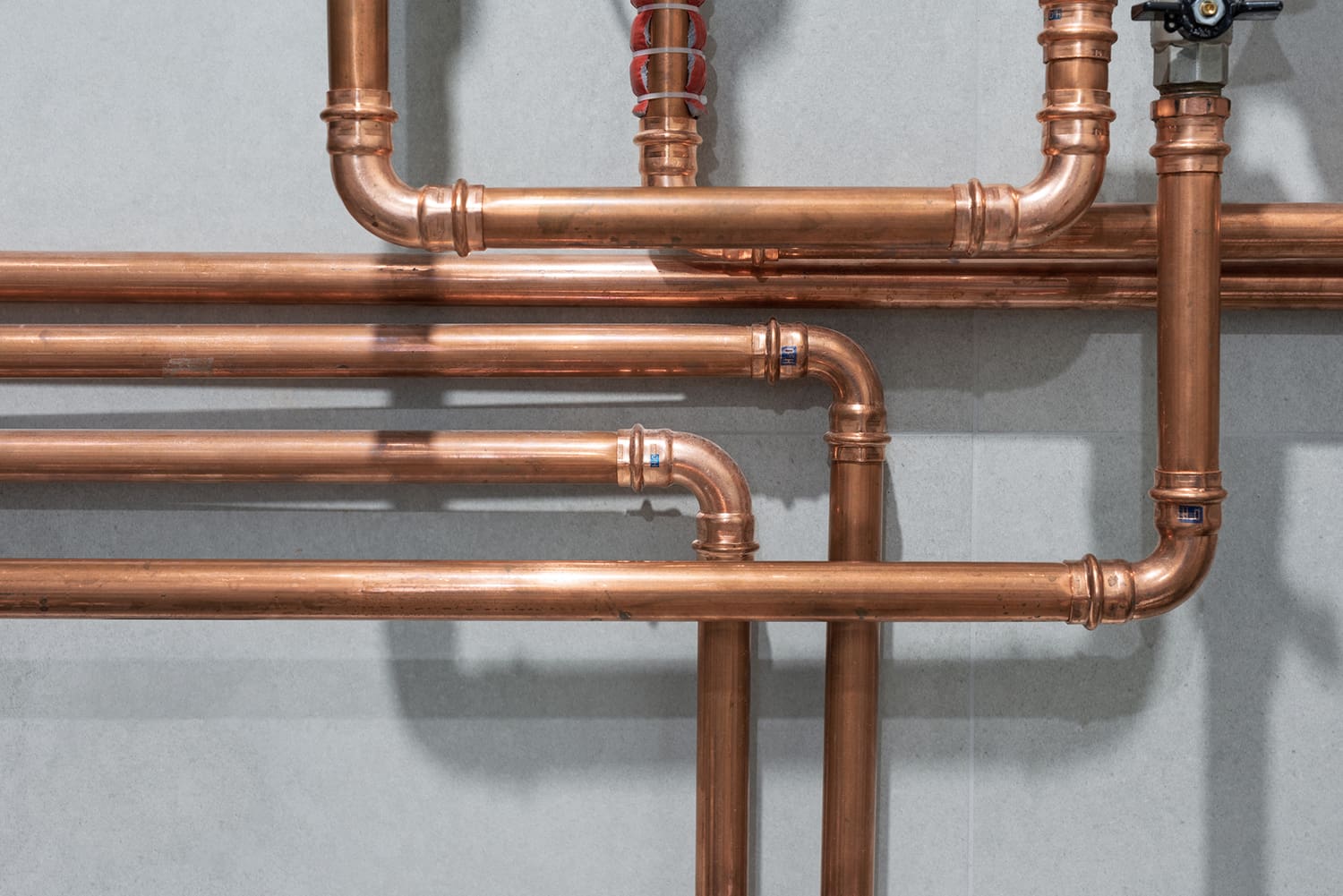 Copper tubing of heating system