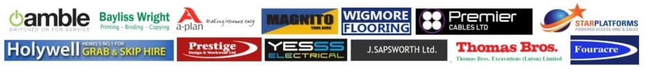 Banner of suppliers that FPM have partnered with at the time of this case study being written